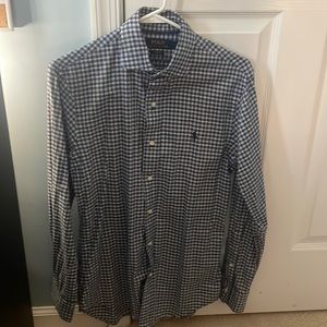 S Mens Blue Polo Ralph Lauren Button-Down Dress Shirt